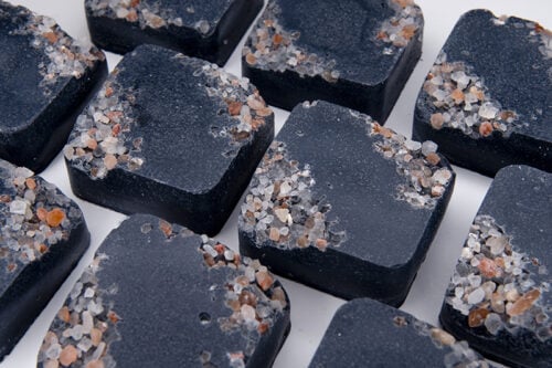 Charcoal salt soap bars
